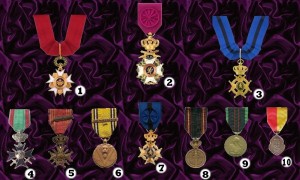 Mdéailles et Décorations reçues par le Oscar D'Ardenne tout au long de sa carrière d'Officier